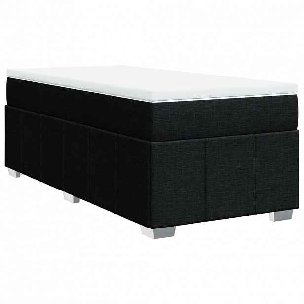 vidaXL Box spring postel s matrací černá 80 x 200 cm textil
