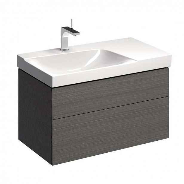 Geberit Xeno 2 - Skříňka pod umyvadlo 90 cm s odkládací plochou, zásuvka s LED svítidlem, šedá 500.515.43.1