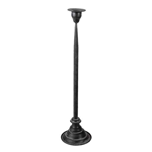 Kovový černý svícen s patinou Amedee L - Ø 11*47 cm Clayre & Eef