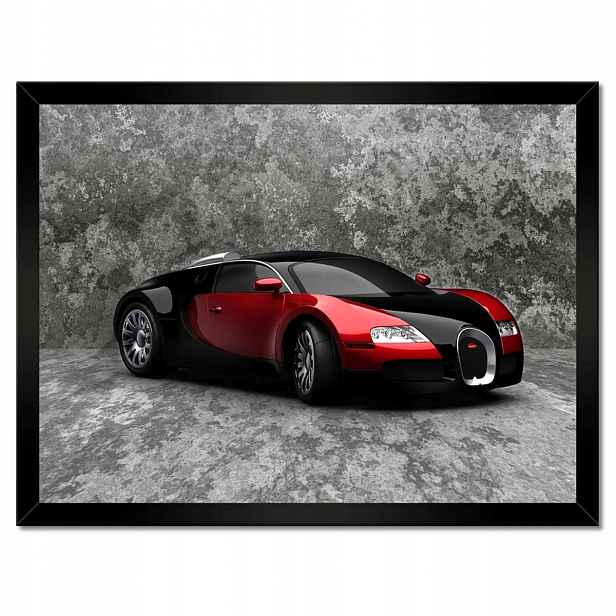 Plakáty v rámu 40x30 Bugatti Veyron Červená