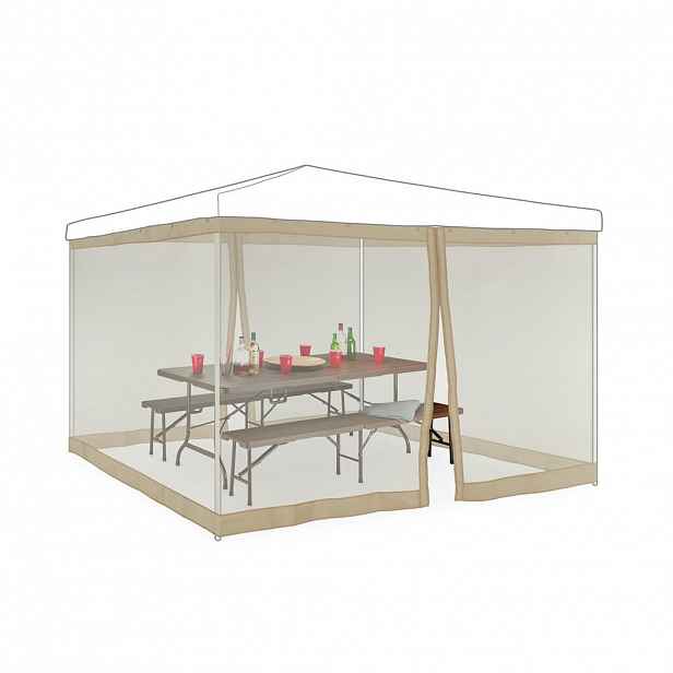 Relaxdays MOSKYTIÉRA béžová 2dílná-sada pro altán 3x3 m
