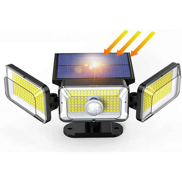 Venkovní osvětlení napájené solární energií, IP65 368 Led diod