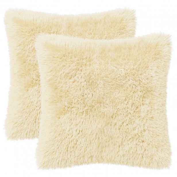 vidaXL Povlak na polštář 2 pcs HEERLEN Krémová 30 x 30 cm PV fleece