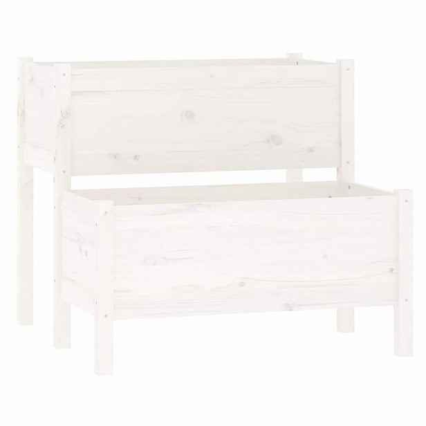 vidaXL Truhlík bílý 84,5 x 84 x 75 cm masivní borové dřevo