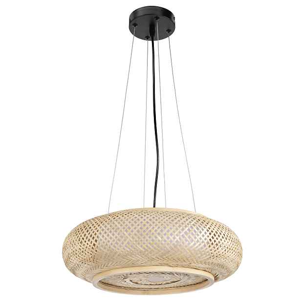 Závěsná Lampa Boho Přírodní Hnědá Bambusová Toolight APP1909-3CP 50 cm