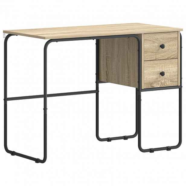 vidaXL Stůl s úložným prostorem Dub sonoma 100 x 50 x 75 cm