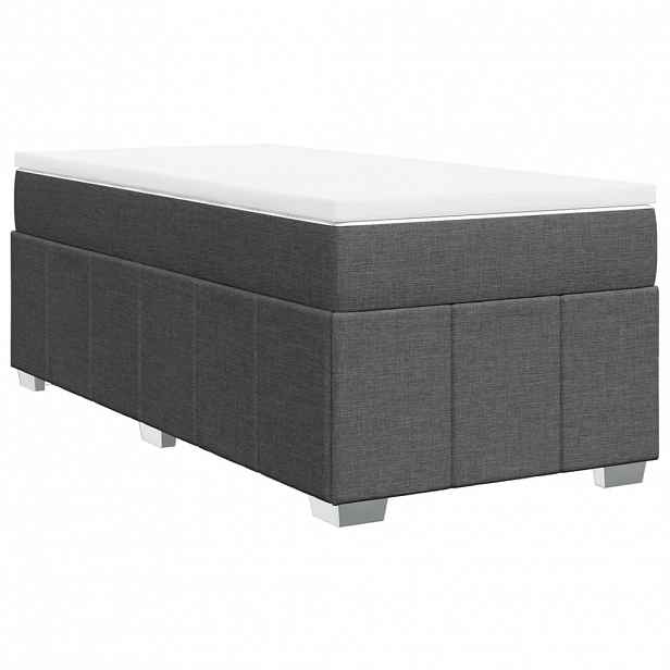 vidaXL Box spring postel s matrací tmavě šedá 90x190 cm textil