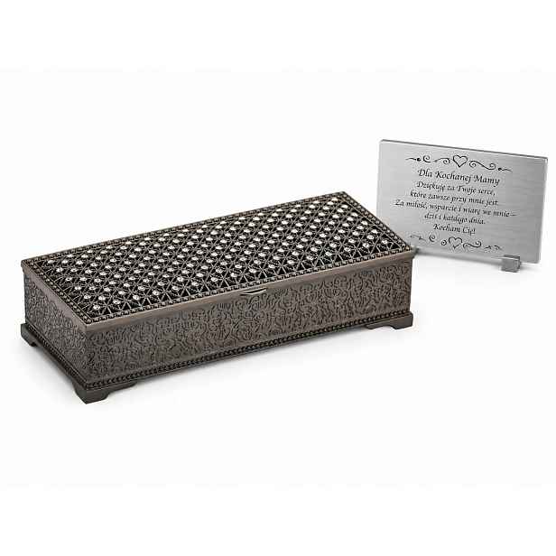 Kazeta Hnědá Zámecká Krabička Swarovski Gravírovaná Bonus Kabelka