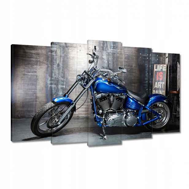 Obrazy 100x60 Modrý chopperový motor