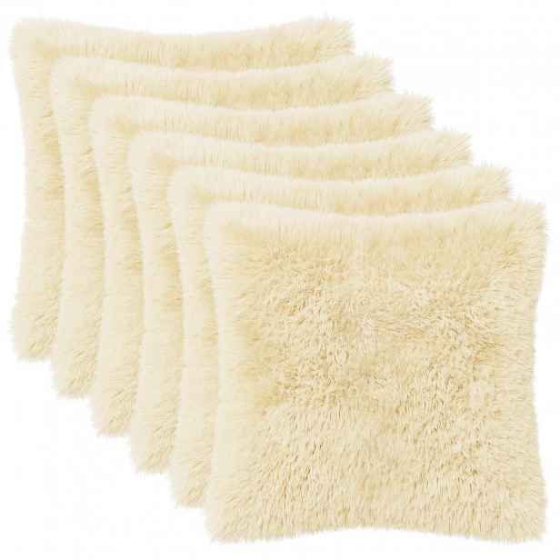 vidaXL Povlak na polštář 6 pcs HEERLEN Krémová 30 x 30 cm PV fleece