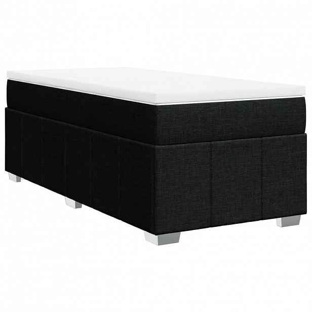 vidaXL Box spring postel s matrací černá 90x190 cm textil