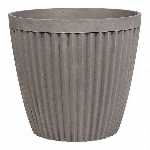 Beliani KVĚTINÁČ taupe kulatý 36/36/33 cm Poka