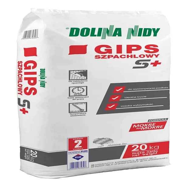 Sádra S+ 20 kg Dolina Nidy – sádrová stěrka do interiéru