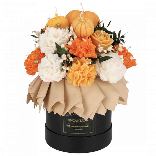 Sójová svíčka Vonná svíčka Podzimní dýně Flowerbox pumpkin Kytice