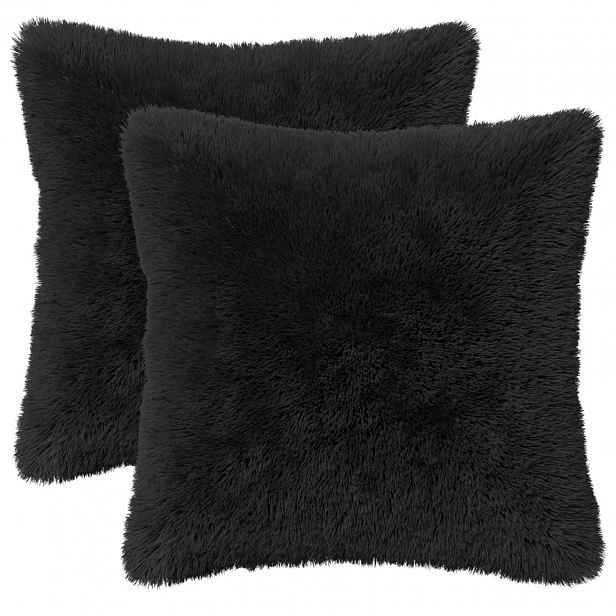 vidaXL Povlak na polštář 2 pcs HEERLEN Černá 30 x 30 cm PV fleece