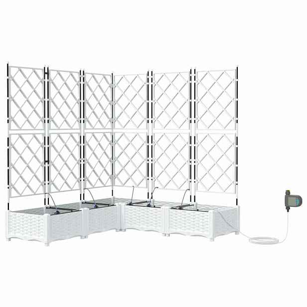 vidaXL Zahradní pěstebník 5 ks Bílá 120 x 120 x 126 cm PP