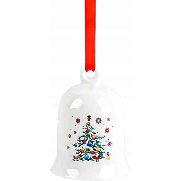 Porcelánový vánoční zvonek závěsný Ø 7 cm