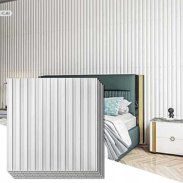Art3d Stěnové panely 3D drážky z Pvc 9 kusů bílé 50 x 50 cm 2.25 m²