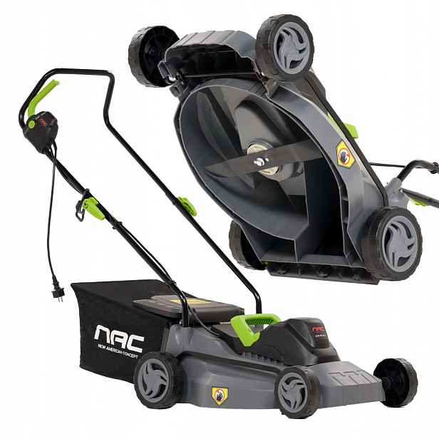 Elektrická Sekačka Nac 1800W 40CM Koš 30L Lehký Zadní Výhoz A Do Koše