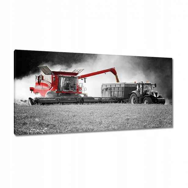 Obrazy 115x55 Červený kombajn Žněva