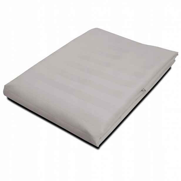 Prostěradlo z bambusovo-bavlněného saténu Stripe Grey 160x240 šedé