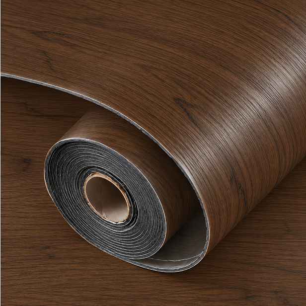 TEMU Zesílená samolepicí vinylová podlahová role Luxusní retro dřevo Umělý dřevěný podlahový samolepka Snadno se odlepuje a lepí 3D reliéf Odolná