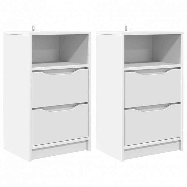vidaXL Noční stolky 2 ks Bílá 40 x 30 x 67 cm Kompozitní dřevo