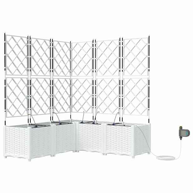 vidaXL Zahradní pěstebník 5 ks Bílá 120 x 120 x 142 cm PP