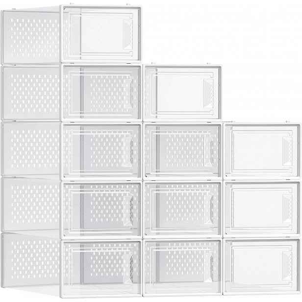 Botník 12 x Krabička organizér pro skladování 23 x 14 x 33 bílá
