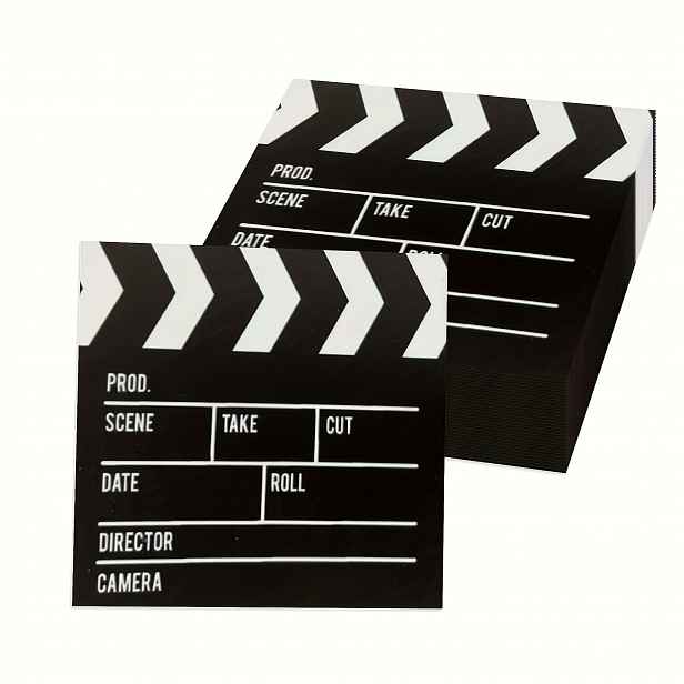 TEMU 20 ks ubrousků s Hollywoodské filmové noci | Jednorázové, 2vrstvé papírové ubrousky, 6,5*6,5 palců, vhodné pro divadelní večírky, události s