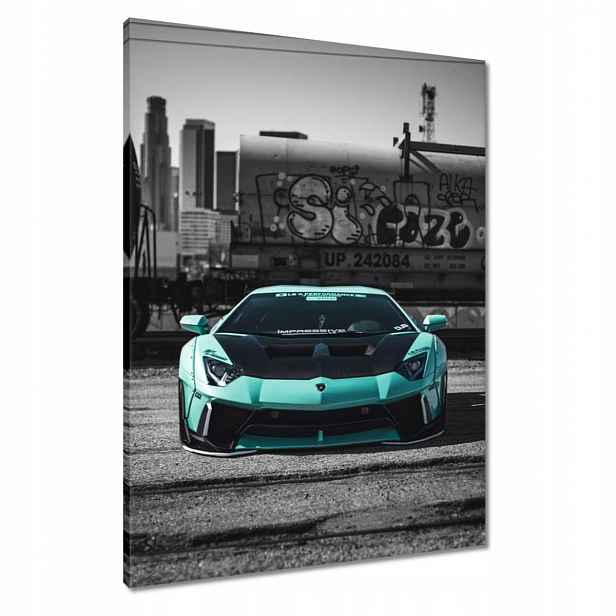 Obrazy 60x80 Tyrkysové Lamborghini