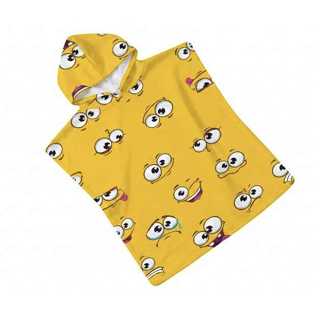 Dětské pončo SMILE žluté