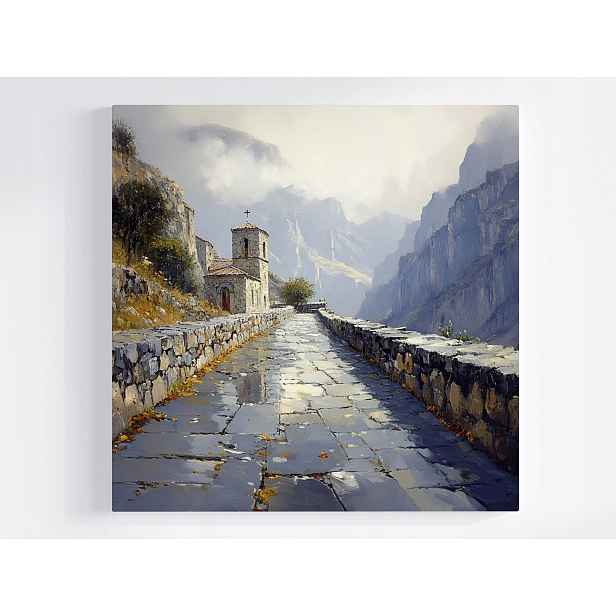 Obraz Na Plátně Canvas Horská Kaple Kostel Kamenná Stezka 50x50
