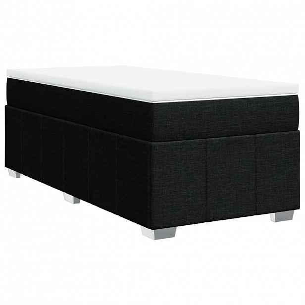vidaXL Box spring postel s matrací černá 90x200 cm textil