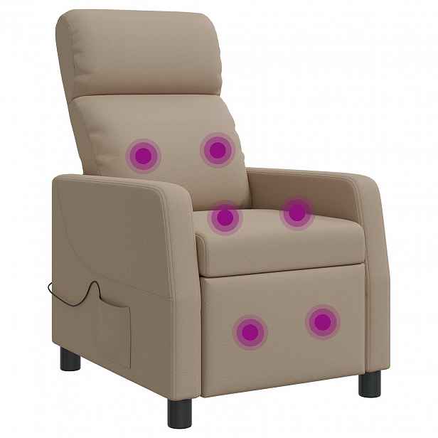 vidaXL Masážní polohovací křeslo Cappuccino Umělá kůže