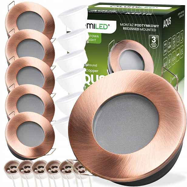 6x Halogenové Hermetické stropní svítidlo Podbitka Led žárovka GU10 6W