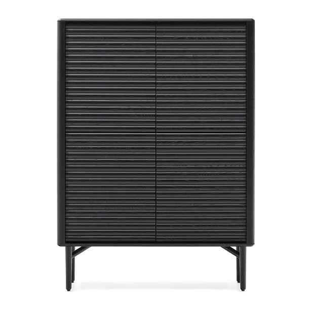 Černá skříňka v dekoru dubu 104,5x144x40 cm Lenon – Kave Home