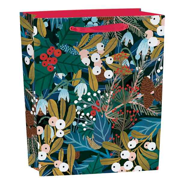 Dárková taška s vánočním motivem 25x10 cm Winter Foliage – Roger la Borde