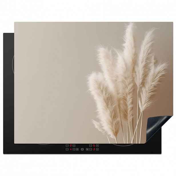 MuchoWow KRYT NA INDUKČNÍ DESKU Pampová tráva - Plumes - Pastelová - Bílá 77x59 cm