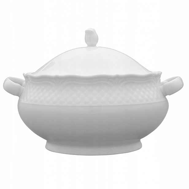 Lubiana Afrodyta Polévková váza 2,7 l s porcelánovým víkem, bílá, pro vývar