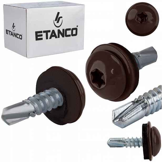 Šrouby do kovu Torx 3 mm 4,8 x 19 mm Ral 8017 250 ks Etanco GT3 Ph Z14