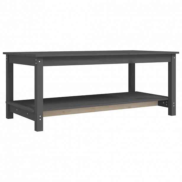 vidaXL Konferenční stolek šedý 110 x 55 x 45 cm masivní borové dřevo