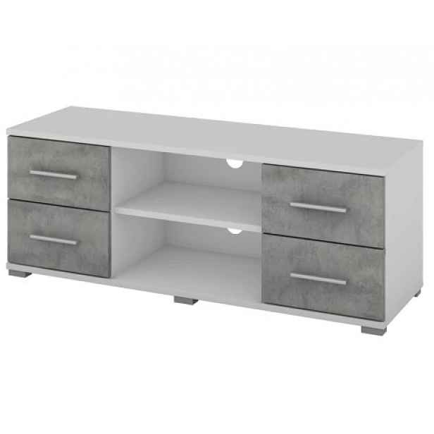 TV stolek Oskar TV, bílý/beton, 120 cm
