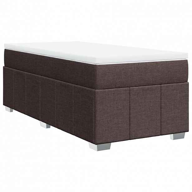 vidaXL Box spring postel s matrací tmavě hnědá 90x200 cm textil