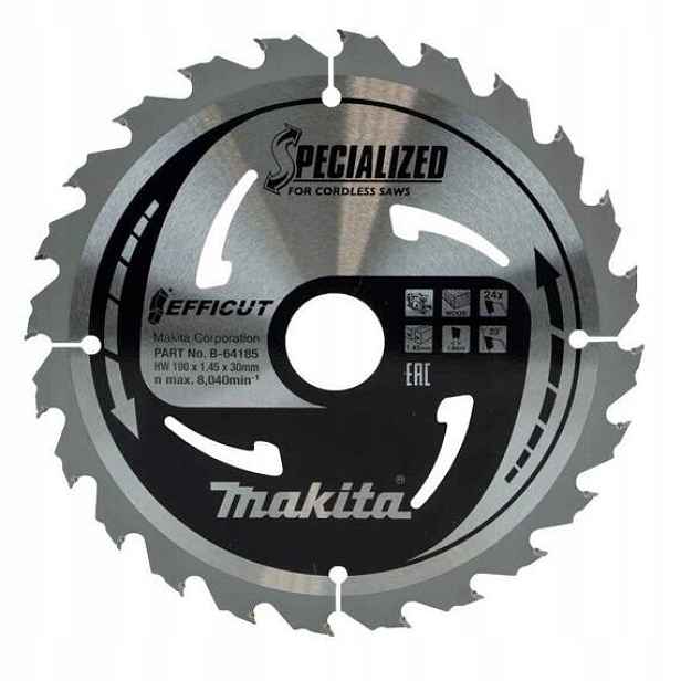 Makita B-64191 pilový kotouč Efficut 190*30mm 24Z vhodný pro aku pily (old=