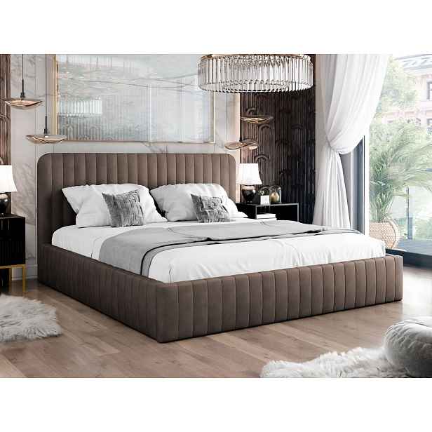 Manželská postel s úložným prostorem 140x200 GRINGO - taupe