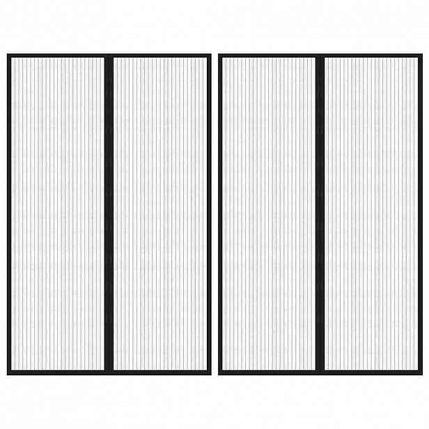 vidaXL Závěsy do dveří proti hmyzu 2 ks s magnety černé 220 x 130 cm