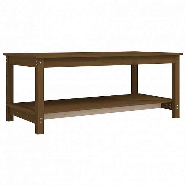 vidaXL Konferenční stolek medově hnědý 110x55x45 cm masivní borovice