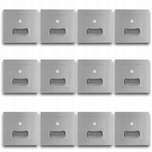 12 X Osvětlení Na Schody Led Lampa Led Schodišťová Lampa Šedá Lampa 230V