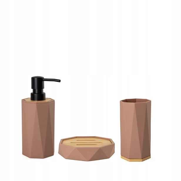 Koupelnový set z Abs a bambusu Pantone Mocha Mousse